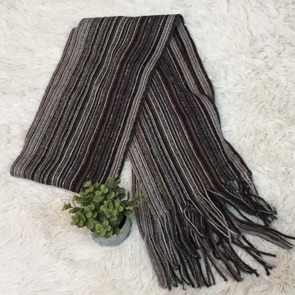 JCP Scarf 💗 Brown Silver Black NWOT - Picture 2 of 8